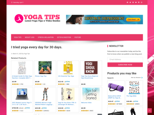 yoga website single post